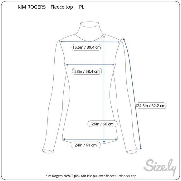 Kim Rogers ladies petite pullover pink turtleneck fleece top fair isle NEW PL - Picture 2 of 10